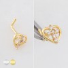 HEART-SHAPED DESIGN CENTERED WITH A MULTI CZ CROSS INLAID 316L SURGICAL STEEL L-SHAPE NOSE RING HEART-SHAPED DESIGN CENTERED WITH A MULTI CZ CROSS INLAID 316L SURGICAL STEEL L-SHAPE NOSE RING